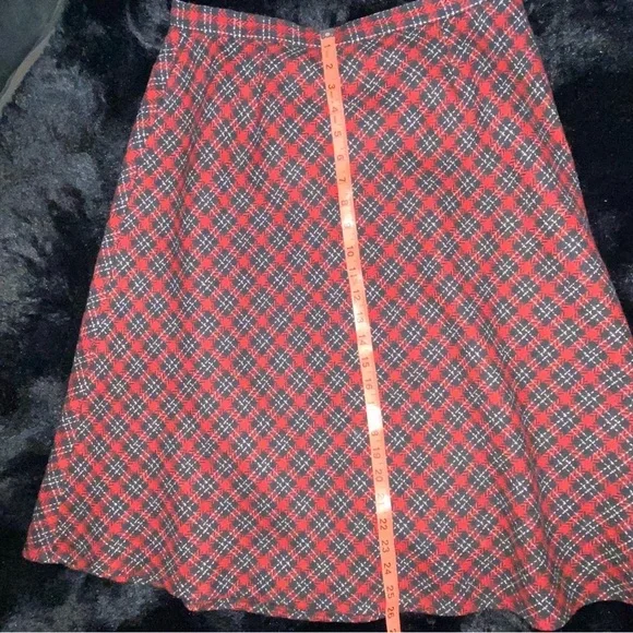 Cato Tartan Plaid A line Skirt, Red, Black, White, Size 10 - Picture 7 of 7